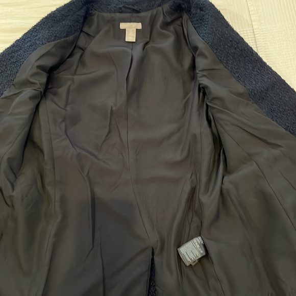 H&M Double Breasted Blazer Textured Woven Fabric Navy Blue LIKE NEW EUC - Picture 9 of 10